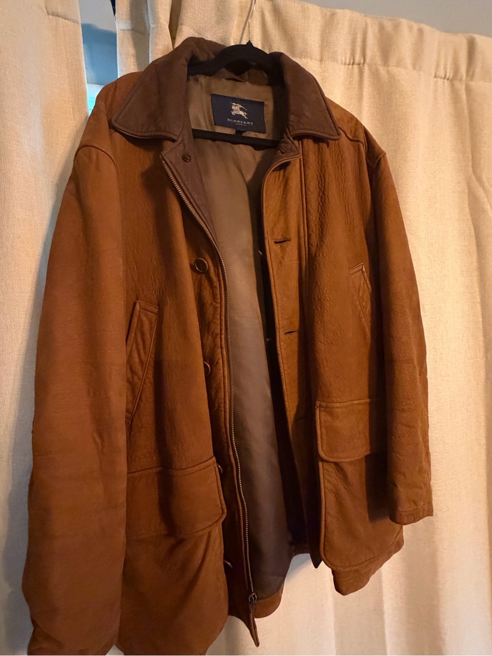 Burberry Brown Leather Field Coat